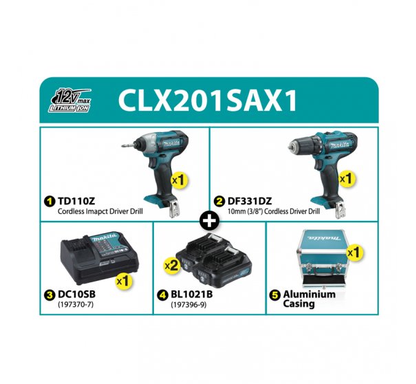Makita Cordless Combo Kit CLX201SAX1
