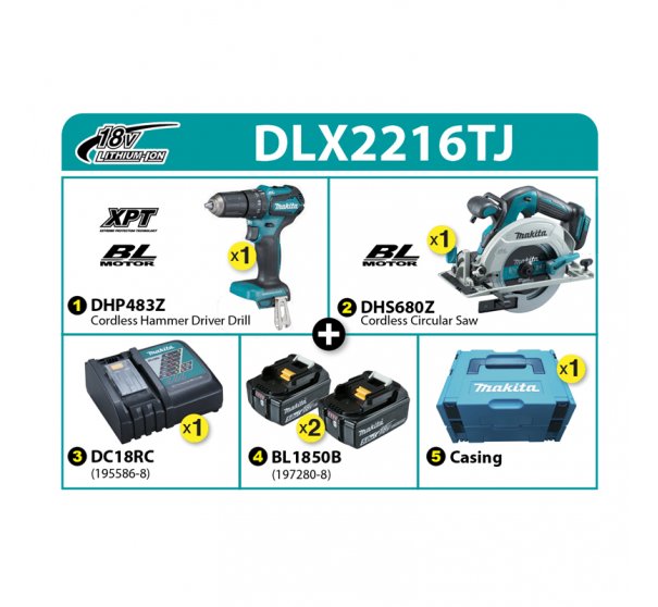 Makita Combo Kit DLX2216TJ 