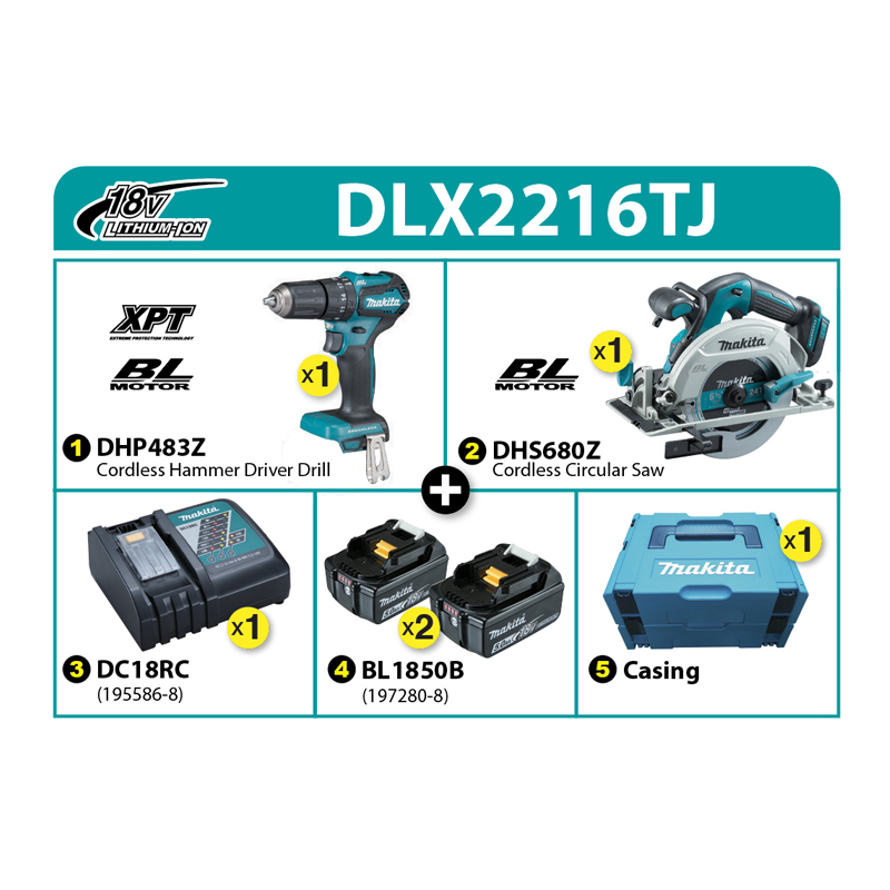 Makita Combo Kit DLX2216TJ 